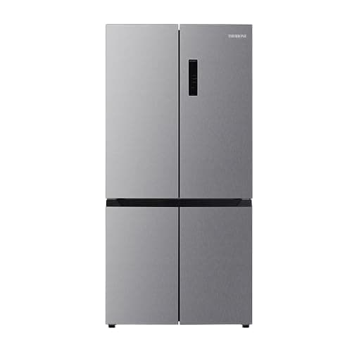 THFRIONE 4-Door French Door Refrigerator, Full-Size Stainless Steel, No Frost, 18.4 Cu.ft. Capacity, Perfect for Large Kitchens and Big Families image