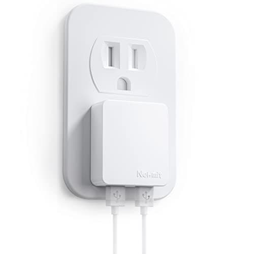 Nekmit Dual Port Ultra Thin Flat USB Wall Charger with Smart IC image