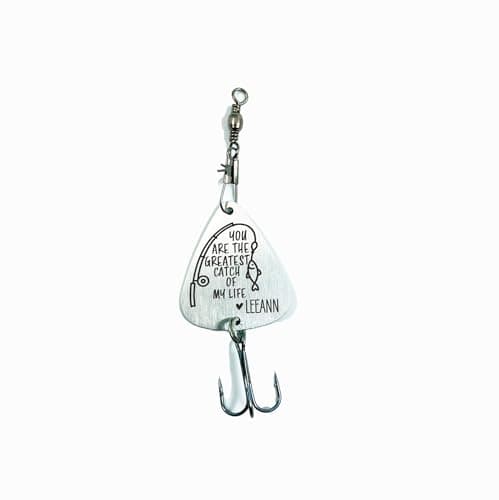 Greatest Catch Fishing Lure- Personalized Fishing Lure Spinner Stainless Steel Personalized Husband Boyfriend Engraved Gift Fisherman image