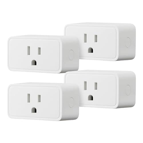 Amazon Basics Smart Plug, Works with Alexa Only, 2.4 GHz Wi-Fi, No Hub Required, 4 Pack, White image