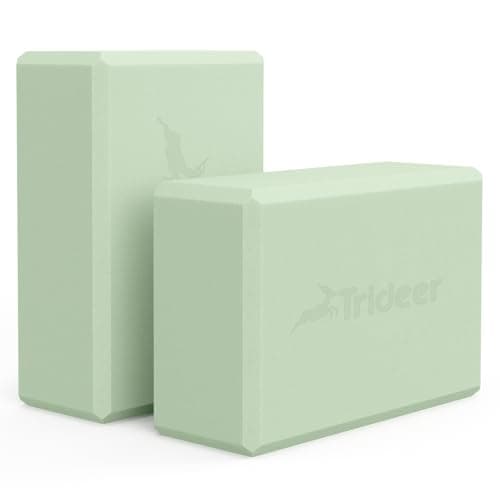 Trideer Yoga Block, Soft Non-Slip Surface Premium Foam Blocks, Supportive, Lightweight, Odorless, Yoga Accessories for Pilates Meditation General Fitness Stretching Toning (Mint Green-2 Pack) image