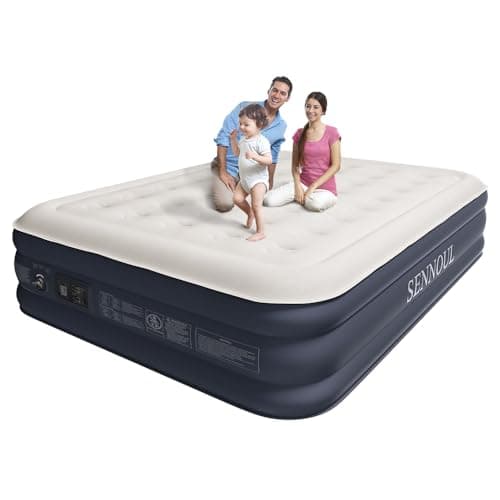 SENNOUL Air Mattress Queen with Built in Pump - 2 Mins Quick Self Inflatable,16"/650lbs Max Blow Up Bed image