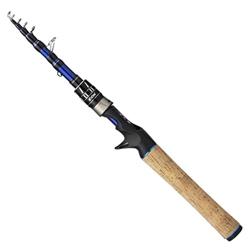 EOW XPEDITE PRO Portable Telescopic Casting and Spinning Fishing Rods, 24T Carbon Blanks & Solid Carbon Tip, Cork Handle, Travel Rod, Short Collapsible Rods image