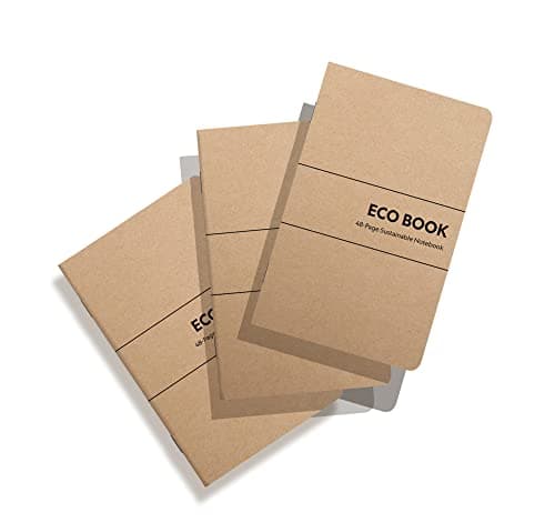 Eco Books Small Pocket Notebook Pack – 3.5 x 5.5 In., 48 Page Lined Paper Mini Notebooks Made with FSC Certified Recycled Paper – 80# Kraft Paper Cover, 60# Interior Pages – Kraft Paper Notebooks by image