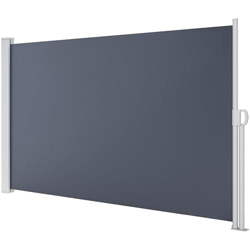 YITAHOME 118''X 63'' Retractable Side Awning Privacy Screen Privacy Fence Waterproof UV-Resistant Privacy Awning Outdoor for Garden, Deck, Patio, Pools, Balcony, Gray image