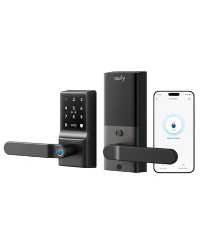 eufy Smart Lock C33, Keyless Fingerprint Door Lock with Handle, Integrated Wi-Fi, Remote Control via App, Biometric Entry Knob, Auto-Locking, IP53 Waterproof (2025 New Version) image