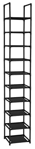 FIDUCIAL HOME 10 Tiers Shoe Rack Space Saving Vertical Single Pairs Sturdy Shoe Shelf Storage Organizer image