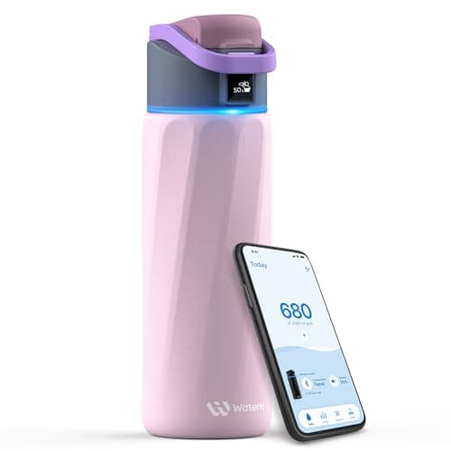 WATERH Boost Smart Water Bottle with Reminder to Drink Water, 24oz BPA-Free Stainless Steel Vacuum Insulated, Wide Mouth Water Tracker Bottle with APP, Ideal for Gift image