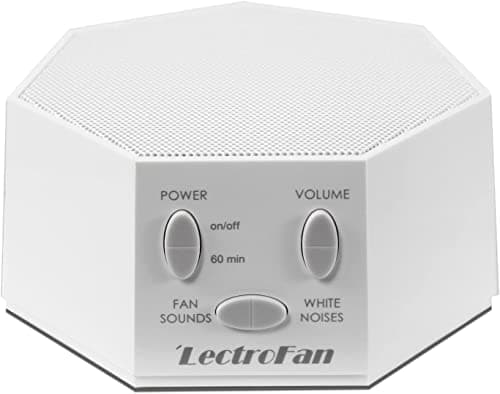 Adaptive Sound Technologies LectroFan Classic White Noise Machine - Compact Sleep Sound Machine for Bedroom, Travel, Study & More - 20 Non-Looping Fan & White Noise Variations - White image