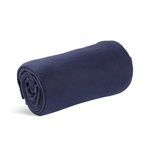 Wolf Essentials Cozy-Soft Microfleece Travel Blanket, 50x60 Inch, Lightweight, Compact, Perfect for Airplane and Car, Navy image