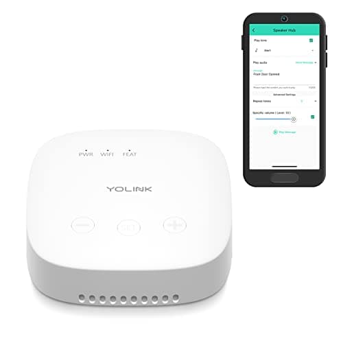 YoLink SpeakerHub - Smart Home Speaker Hub, Plays Tones/Alarms and Your Text-to-Speech Custom Messages, Voice Announcements, Audio Voice Alert, Spoken Alerts, LoRa-Powered ¼ Mile Range, WiFi Required image