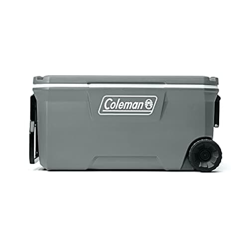 Coleman Classic Series Insulated Portable Wheeled Cooler, Leak-Resistant Outdoor Hard Cooler Keeps Ice up to 5 Days, 100-Quart image