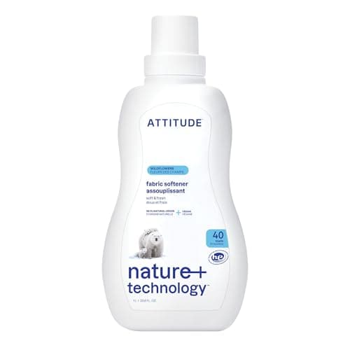 ATTITUDE Laundry Fabric Softener Liquid, Vegan and Naturally Derived Detergent, Plant Based, HE Washing Machine Compatible, Wildflowers, 40 Loads, 33.8 Fl Oz image