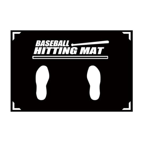 Baseball and Softball Batter Stance Training Mat, Baseball Aid Hitting Batting Practice Mat with Toes Facing Place Softball Batting Cage Practice Hitting Mat, Baseball Training Accessories image