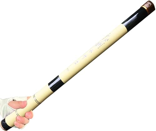 Hand Pole Carbon Fiber Telescopic Fishing Rod Portable Ultralight Fishing Tenkara Rod Collapsible Bass Crappie Full Kit Fishing Pole All Waters Bamboo Fishing Pole (Yellow Hand Rod, 14.7ft&4.5m) image