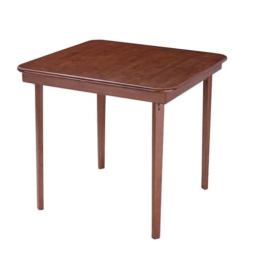 MECO Stakmore Classic Straight Edge Solid Wood Folding Card Table, Cherry Frame image