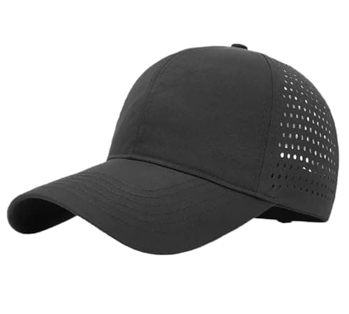 Gelante Men Women Waterproof Quick Dry Baseball Cap Run Hats Mesh Lightweight for Outdoor Sports QD1250-1PC-Black image