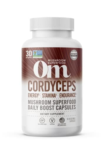 OM MUSHROOM SUPERFOOD Cordyceps Mushroom Capsules Superfood Supplement, 90 Count, 30 Days, Organic Energy Supplement for Stamina and Endurance image