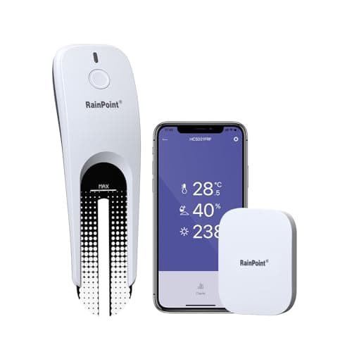 RAINPOINT Wi-Fi Soil Moisture Meter Plants - Hygrometer, Room Thermometer Indoor Soil Tester, Smart Plant Sensor, Temperature Humidity Monitor for Garden with 2.4 GHz Mini Wi-Fi Smart Gateway Hub image