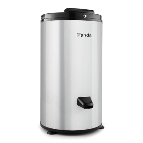 Panda 3200 RPM Portable Spin Dryer – 22lbs Capacity, Stainless Steel Drum & Outer Case, 110V – Stylish Silver Finish image
