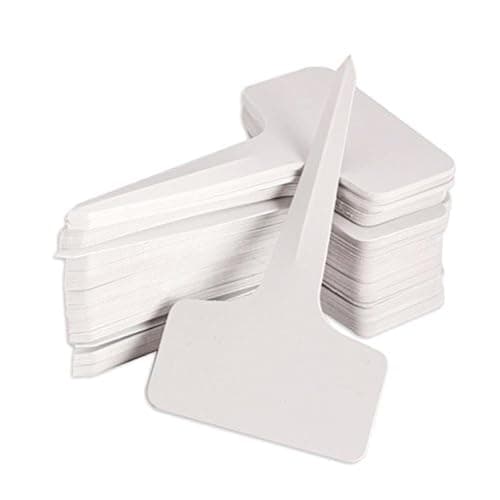 KINGLAKE 100 Pcs 6 x10cm Plastic Plant T-Type Tags Nursery Garden Labels image