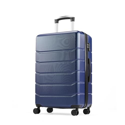OLIXIS Hardside Luggage with Spinner Wheels Expandable and TSA Lock Hard Shell Lightweight Roller Suitcase, Blue, 24-Inch image