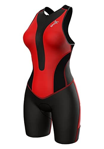 Sparx Women Triathlon Suit Tri Short Racing Cycling Swim Run (XL, Black/Red) image