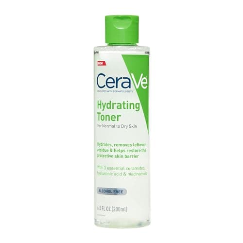 CeraVe Hydrating Toner for Face Non-Alcoholic with Hyaluronic Acid, Niacinamide, and Ceramides for Sensitive Dry Skin, Fragrance-Free Non Comedogenic, Full Size, 6.8 Fl Oz image