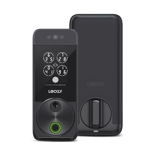 Lockly Visage Zeno Series Smart Lock, Facial Recognition & Fingerprint Keyless Entry Door Lock, Built-in Wi-Fi Deadbolt with Apple Home Key, PIN Genie Keypad, App Remote Control, Easy Installation image