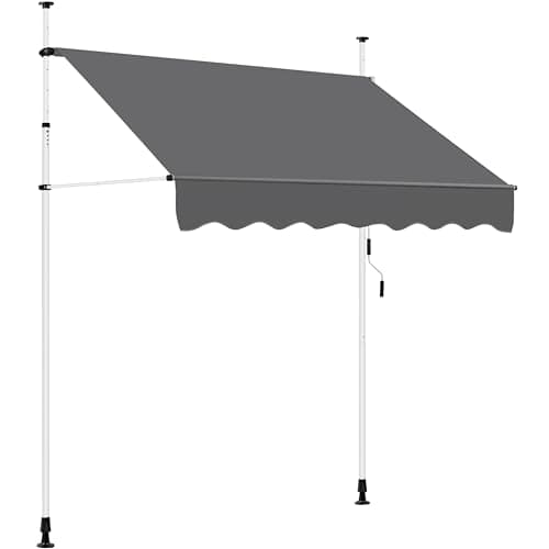 Yaheetech Manual Retractable Awning, 78"×118" Outdoor Sunshade Shelter image