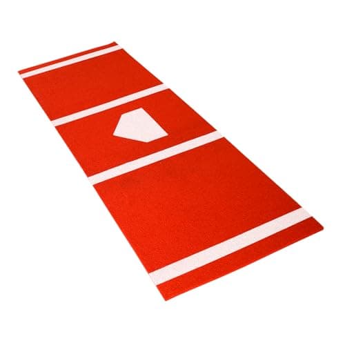 MOONACE Softball Batting Mat, Heavy Baseball Hitting Mat, Antislip Rubber Bottom, Can be Used to Batting Cage Training, 12' x 6'/10' x 3.8', Red/Green, Perfect for Indoor/Outdoor Practice image