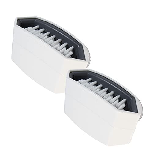 Sophisti-clean Cutlery Cleaner Brush, Suctioned in-Sink Silverware Scrubber, Non-Scratch Bristles, Easily Clean Utensils and Sharp Knives, Convenient Kitchen Gadget, White, 2 Pack image