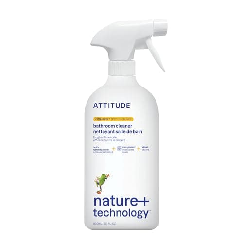 ATTITUDE Bathroom Cleaner, EWG Verified, Plant- and Mineral-Based Ingredients, Vegan and Cruelty-Free Household Products, Citrus Zest, 27.1 Fl Oz image