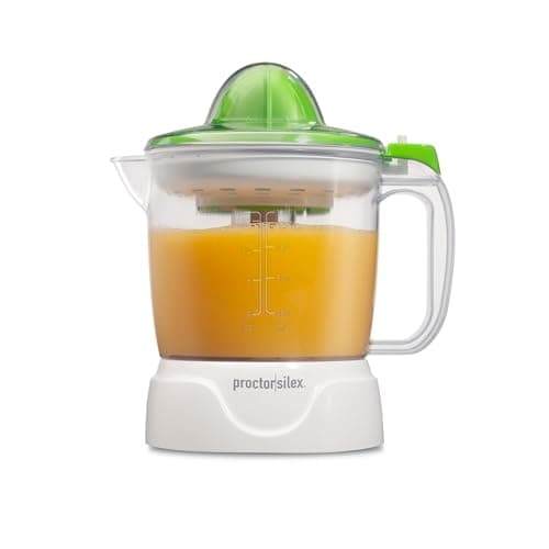 Proctor Silex Juicer Electric Citrus Juicer Machine, 34 oz., for Orange, Lemon, Grapefruit Juice, White and Green (66340) image
