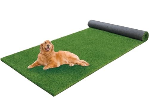 RizzLeaf 7 FT x 12 FT Artificial Grass Turf - Extra Large Realistic Fake Grass Rolls with Drainage Holes image