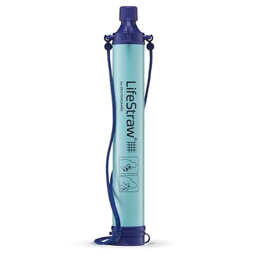 LifeStraw Personal Water Filter for Hiking, Camping, Travel, and Emergency Preparedness, 1 Pack, Blue image