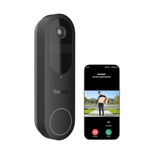 REOLINK Wireless 2K Battery Video Doorbell Camera, 150°x150° Head-to-Toe View, 2.4/5 GHz WiFi, Battery or Wired Power Options, Two-Way Talk, Person/Vehicle/Package Detection(Chime not Included) image