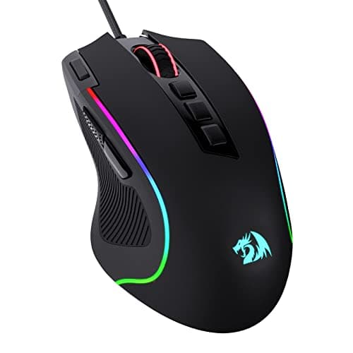 Redragon M612 Predator RGB Gaming Mouse, 8000 DPI Wired Optical Mouse with 11 Programmable Buttons & 5 Backlit Modes, Software Supports DIY Keybinds Rapid Fire Button image