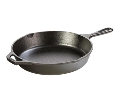 Lodge 10.25 Inch Cast Iron Pre-Seasoned Skillet – Signature Teardrop Handle - Use in the Oven, on the Stove, on the Grill, or Over a Campfire, Black image