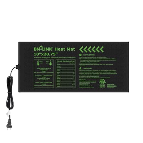 BN-LINK Seedling Heat Mat 10" x 20.75" Warm Hydroponic Heating Pad Waterproof for Seed Starting Greenhouse and Germination image