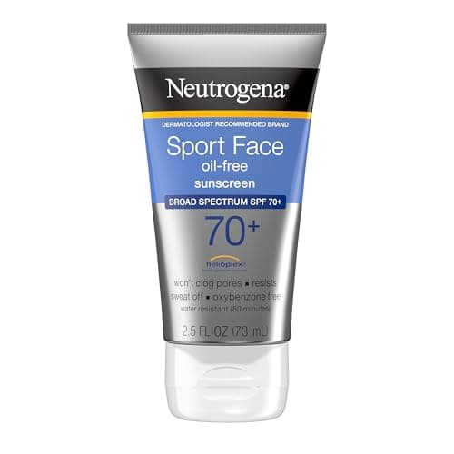 Neutrogena Sport Face Sunscreen SPF 70+, Oil-Free, 2.5 fl oz, Sweat & Water-Resistant, Broad-Spectrum UVA/UVB, Nourish & Restore Skin Balance, Oxybenzone Free Sunscreen For Face image