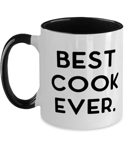 Gag Cook Two Tone 11oz Mug, Best Cook Ever, Present For Coworkers, Useful Gifts From Coworkers, Cooking classes, Personal chef, Gourmet food delivery, Meal kit subscription, Kitchen gadgets, Cookbooks image