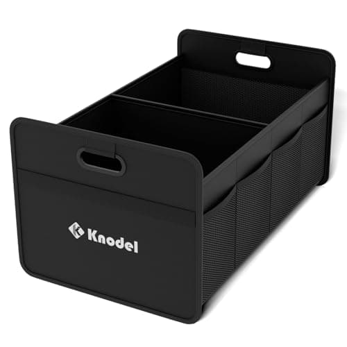 K KNODEL Car Trunk Organizer, Foldable Organizer for Car, Automotive Consoles & Organizers, Storage with Reinforced Handles (Small, Black) image