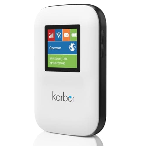 Karbor 4G LTE WiFi Mobile Hotspot, No SIM Card Required No Contract, 10 Connected Devices, Multiple Networks, Portable Internet for Campers, Motorhomes and Travels, 1GB Local Data image