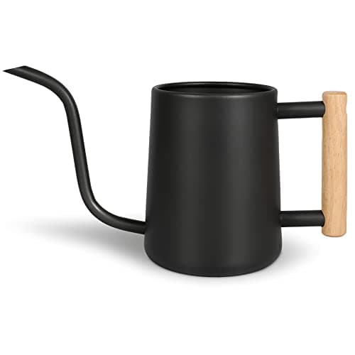 Watering Can for Indoor Plants, 35 oz/1000 ml Metal Stainless Steel Pot with Long Spout for House Plants Bonsai Outdoor Garden Flower Decorative (Black) image