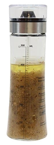 Tablecraft Salad Dressing Shaker, Glass with Plastic & Metal Pour Spout Top, Clear image