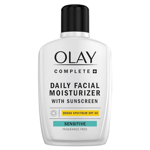 Olay Complete+ Face Moisturizer with Sunscreen SPF 40, For Sensitive Skin, Broad Spectrum Sun Protection, Fragrence-Free - No White Cast on All Tones, Nourishes Moisture Barrier - Ceramides, 6 Oz image