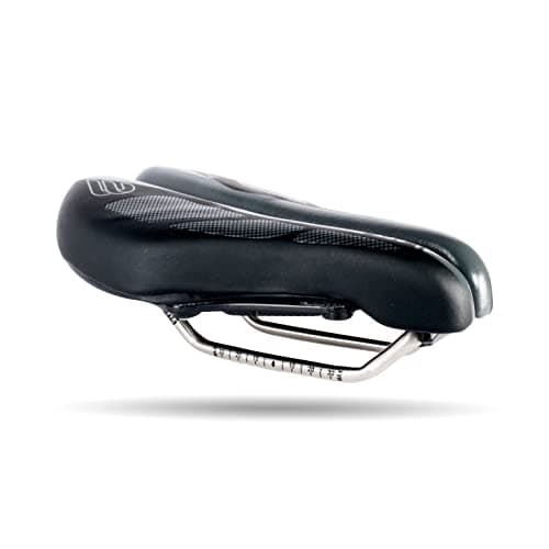 BiSaddle SRT 2.0 Adjustable Bicycle Saddle Noseless with Titanium Rails Custom Fit Comfort,Black w/Grey Accents image