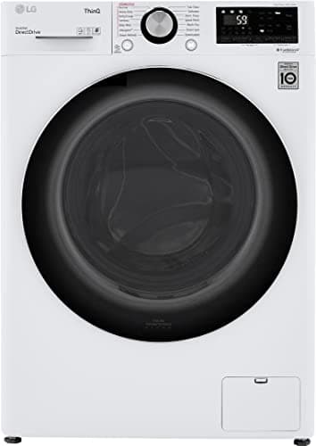 LG WM3555HWA 24 Inch Smart All In One Washer/Dryer with 2.3 cu. ft. Capacity, Wi-Fi Enabled, 14 Wash Cycles, 1400 RPM, Ventless, NeveRust Stainless Steel Drum, Quiet Operation, TrueBalance, Sensor Dry in White image