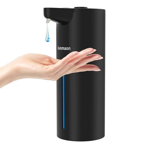 Aunmaon Automatic Soap Dispenser Touchless, Modern, Kitchen & Bathroom, Hands-Free, Adjustable Volume, Long Battery Life, Compatible with Thick & Thin Soap, Easy for Toddlers, Clog-Free, Black image
